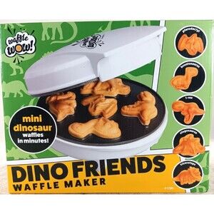 NEW Dinosaur Mini Waffle Maker Make Breakfast Fun and Cool for Kids and Adults